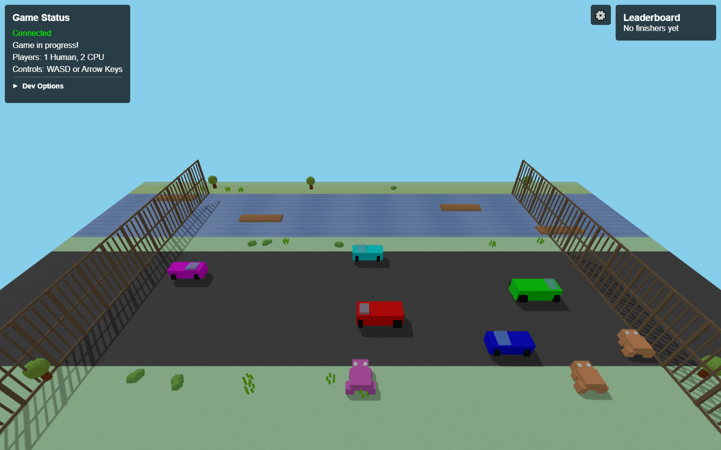 Perimeter fences, a stage in the Frogger world's visual build